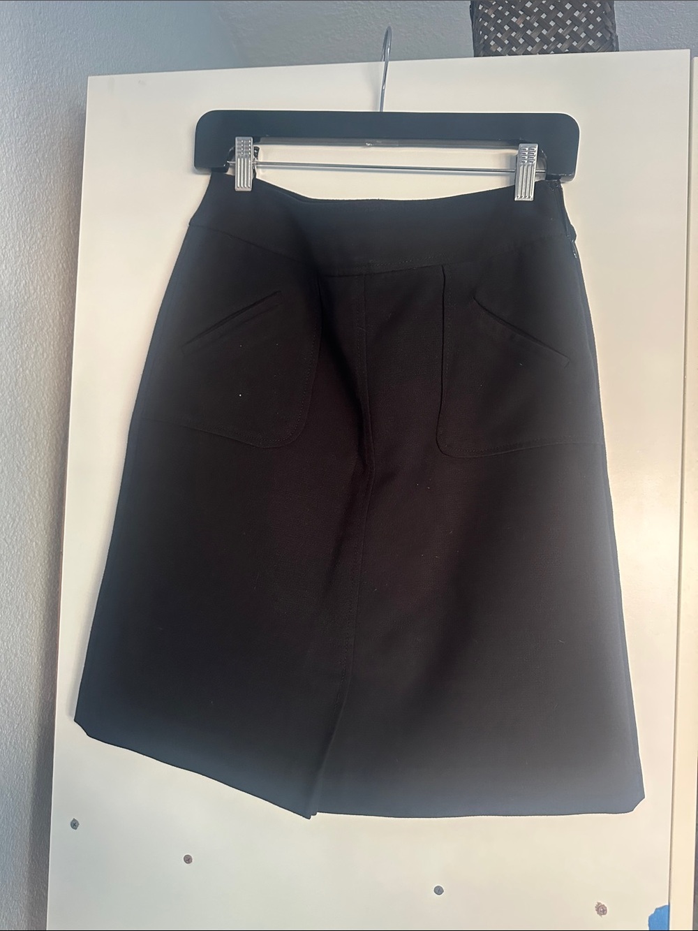 Banana Republic Black A-Line Skirt with Front Patch Pockets